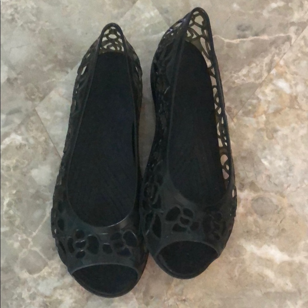 Beautiful Black Ballet Flats Crocs 😍 Sz 6